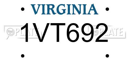 1VT692 Virginia License Plate
