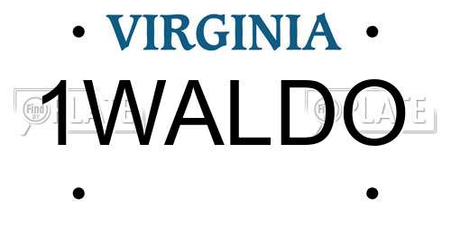 1WALDO Virginia License Plate