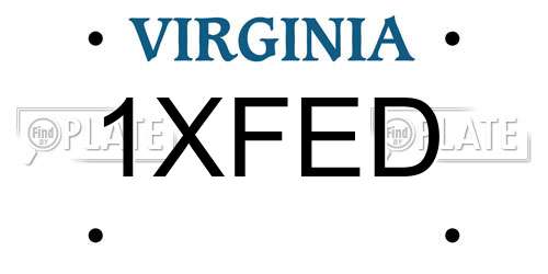 1XFED Virginia License Plate