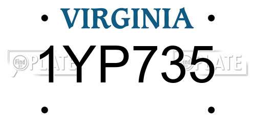 1YP735 Virginia License Plate