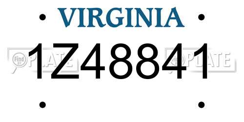 1Z48841 Virginia License Plate