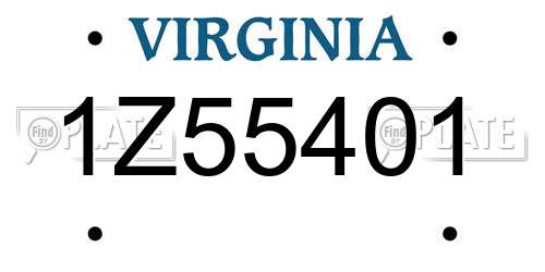 1Z55401 Virginia License Plate