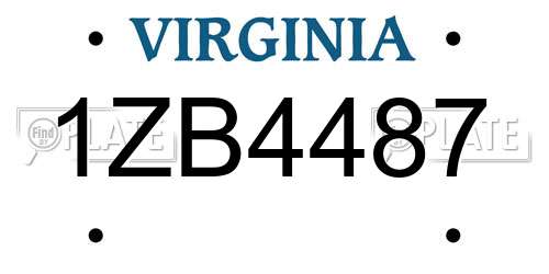 1ZB4487 Virginia License Plate