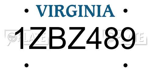 1ZBZ489 Virginia License Plate