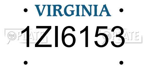 1ZI6153 Virginia License Plate