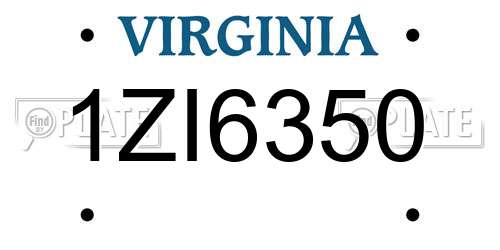 1ZI6350 Virginia License Plate