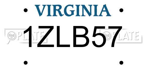 1ZLB57 Virginia License Plate