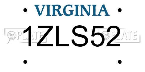 1ZLS52 Virginia License Plate