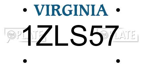 1ZLS57 Virginia License Plate