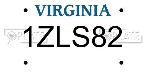 1ZLS82 Virginia License Plate