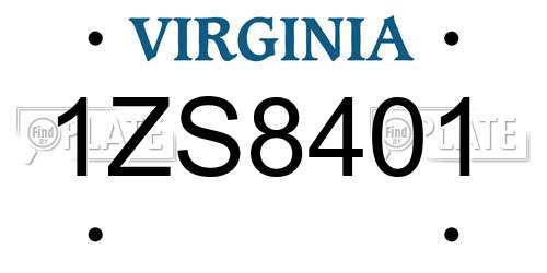 1ZS8401 Virginia License Plate