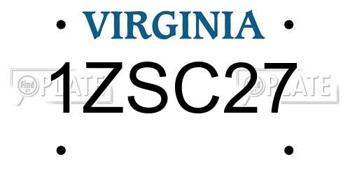 1ZSC27 Virginia License Plate