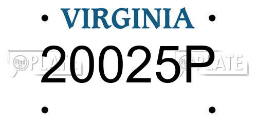 20025P Virginia License Plate