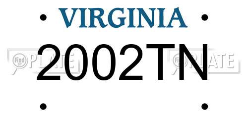 2002TN Virginia License Plate