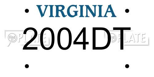2004DT Virginia License Plate