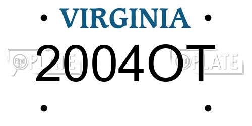 2004OT Virginia License Plate
