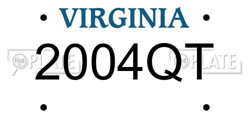 2004QT Virginia License Plate