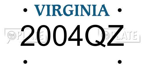 2004QZ Virginia License Plate