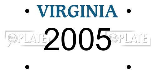 2005 Virginia License Plate