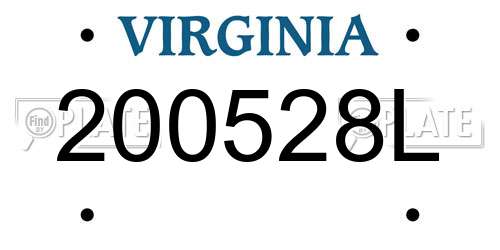 200528L Virginia License Plate