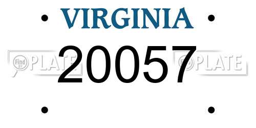20057 Virginia License Plate