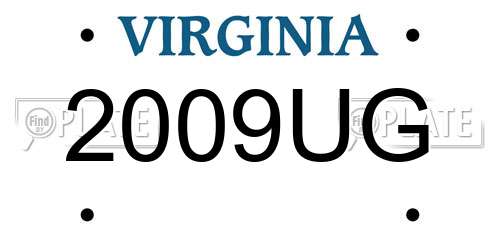 2009UG Virginia License Plate