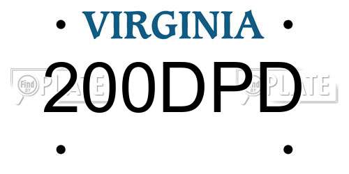 200DPD Virginia License Plate
