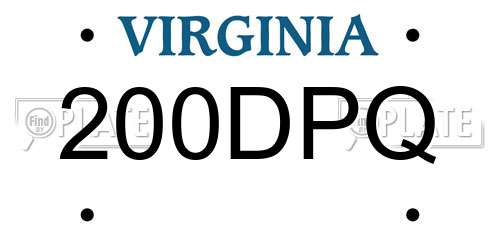 200DPQ Virginia License Plate