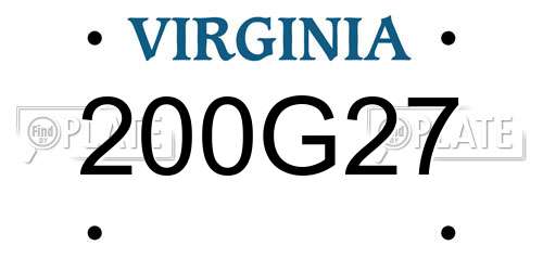 200G27 Virginia License Plate