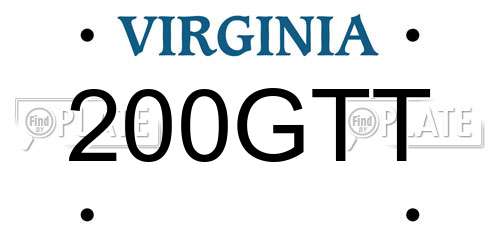 200GTT Virginia License Plate