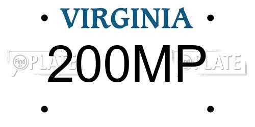 200MP Virginia License Plate