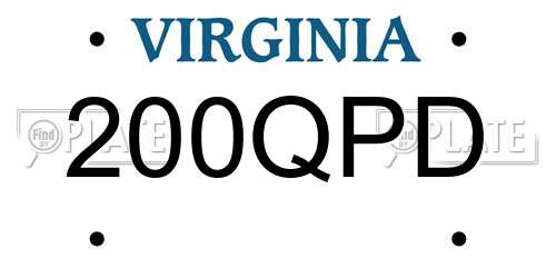 200QPD Virginia License Plate