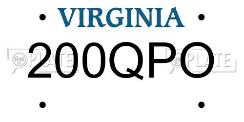 200QPO Virginia License Plate