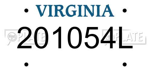 201054L Virginia License Plate