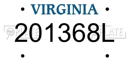 201368L Virginia License Plate