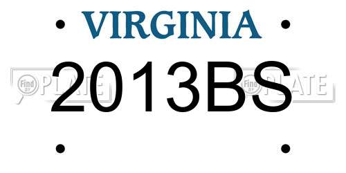 2013BS Virginia License Plate