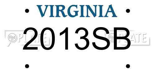 2013SB Virginia License Plate