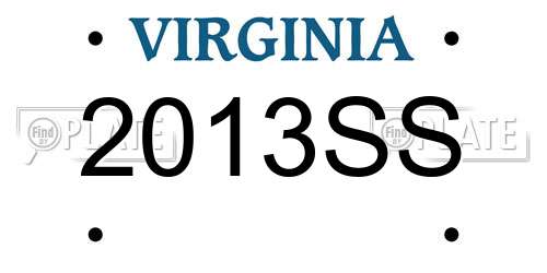 2013SS Virginia License Plate