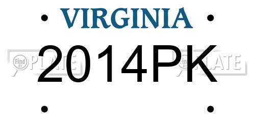 2014PK Virginia License Plate