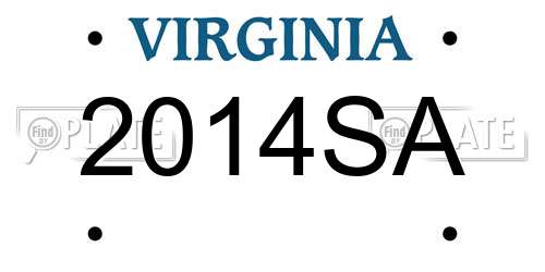 2014SA Virginia License Plate