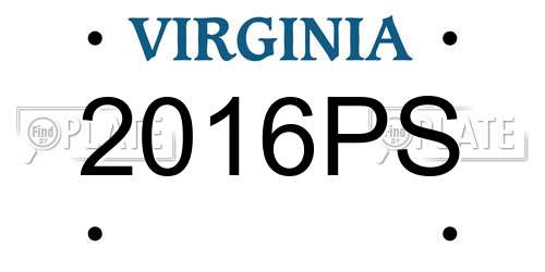 2016PS Virginia License Plate