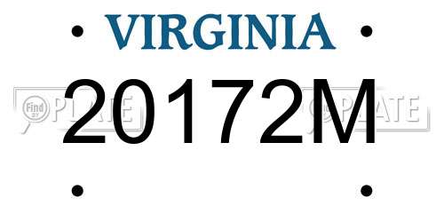 20172M Virginia License Plate