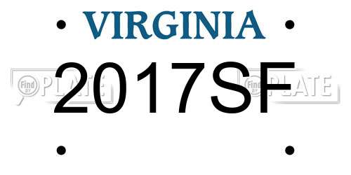 2017SF Virginia License Plate