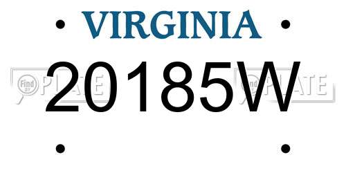 20185W Virginia License Plate