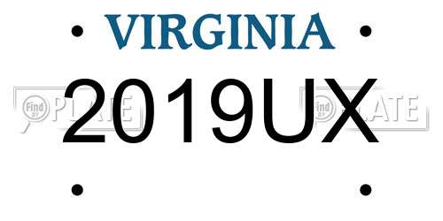 2019UX Virginia License Plate