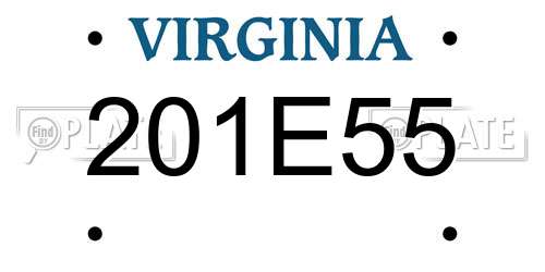 201E55 Virginia License Plate