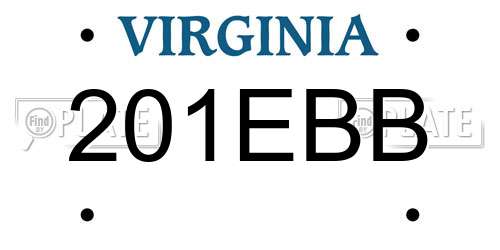 201EBB Virginia License Plate