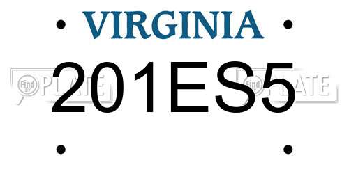 201ES5 Virginia License Plate