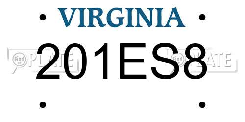 201ES8 Virginia License Plate