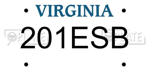 201ESB Virginia License Plate